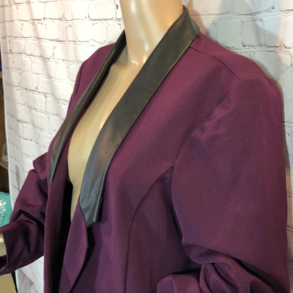 JWK Now + Here Sears Open Front Blazer Pleather XL - Picture 4 of 8